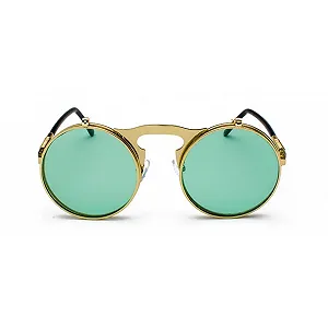 Сонцезахисні окуляри Steampunk qinqilanqi-S Retro Metal для чоловіків і жінок, круглі synthetic.ua - Фото 1