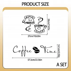 Набір наклейок для кухні Coffee Time Cups and Beans DIY 2 набори Black synthetic.ua - Фото 1
