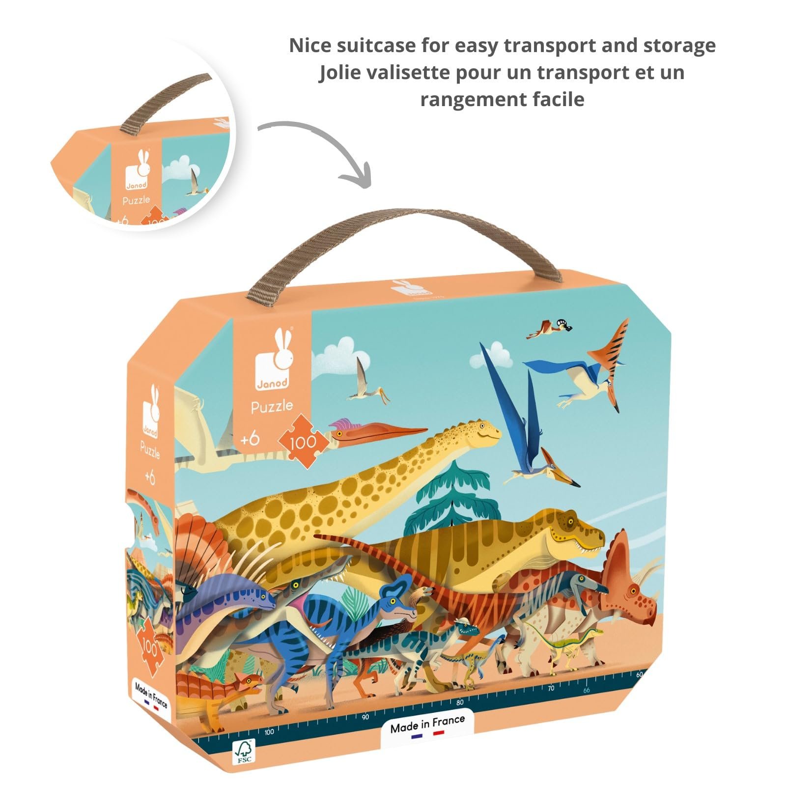 Пазл Janod Panorama Dino 100 элементов 1 метр J05831, фото №4 Пазл Janod Panorama Dino 100 элементов 1 метр J05831, фото №4