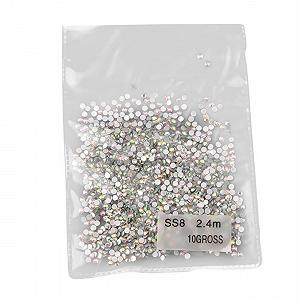 Набір для дизайну нігтів з кристалами Healeved круглі кристали з плоскою срібною основою - Фото 1