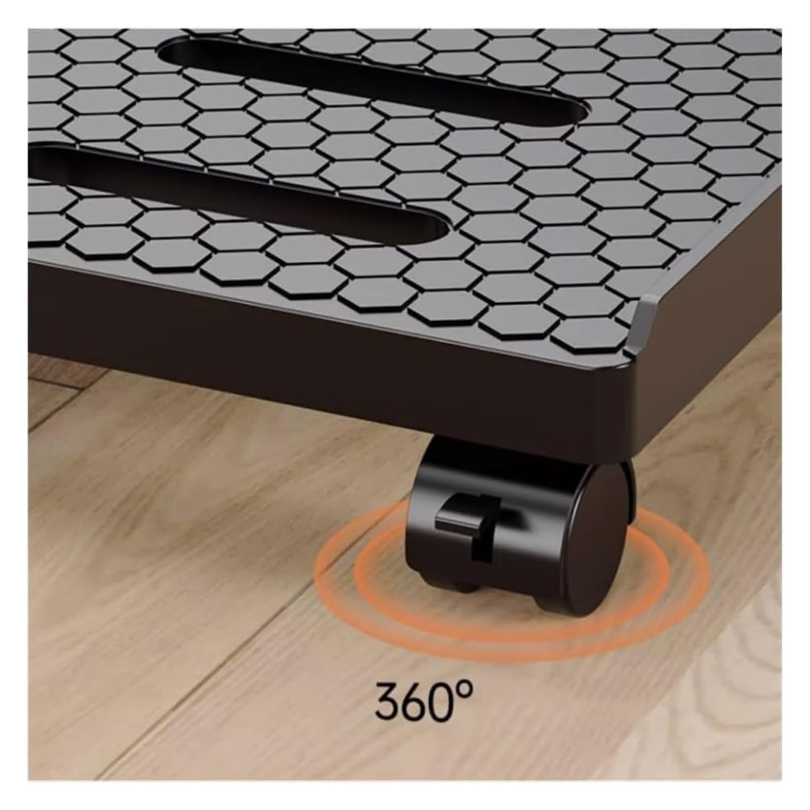 Подставка для компьютерной башни, мобильная подставка для процессора, напольный держатель для процессора с запирающимся колесом под стол для домашнего офиса, передвижная подставка (Белый), фото №5