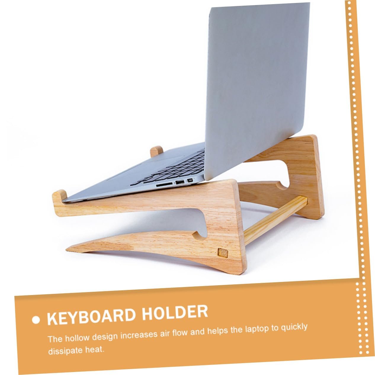 Подставка для ноутбука деревянная для стола с улучшенным отводом тепла. Стабильная и прочная подставка для ноутбука. Многофункциональный держатель для ноутбука, планшета и книг в офисе., фото №4