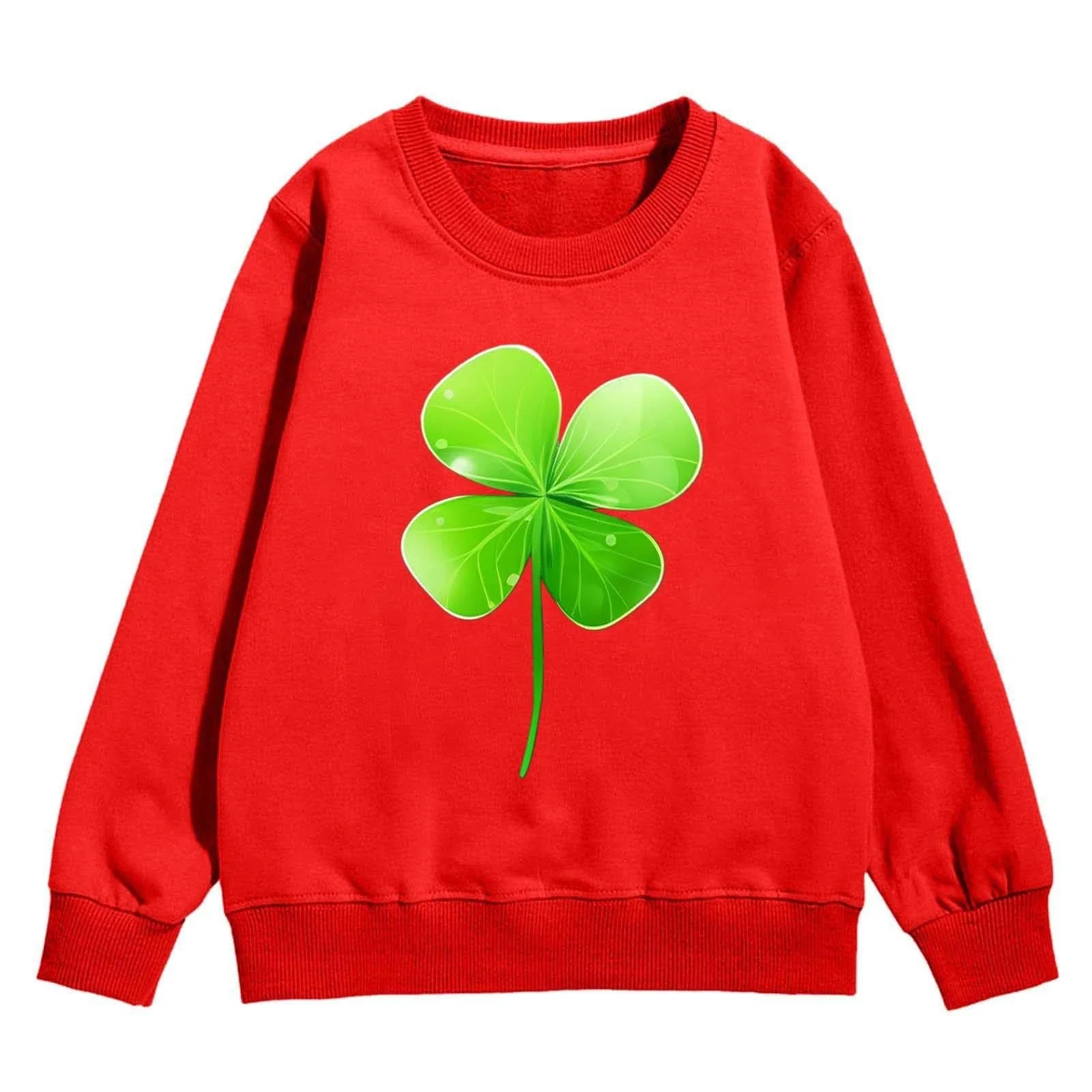Свитшот для мальчиков 164 с графическим принтом и принтом ко Дню Святого Патрика, круглый вырез, длинные рукава, милый пуловер с заниженной линией плеча, фото №2