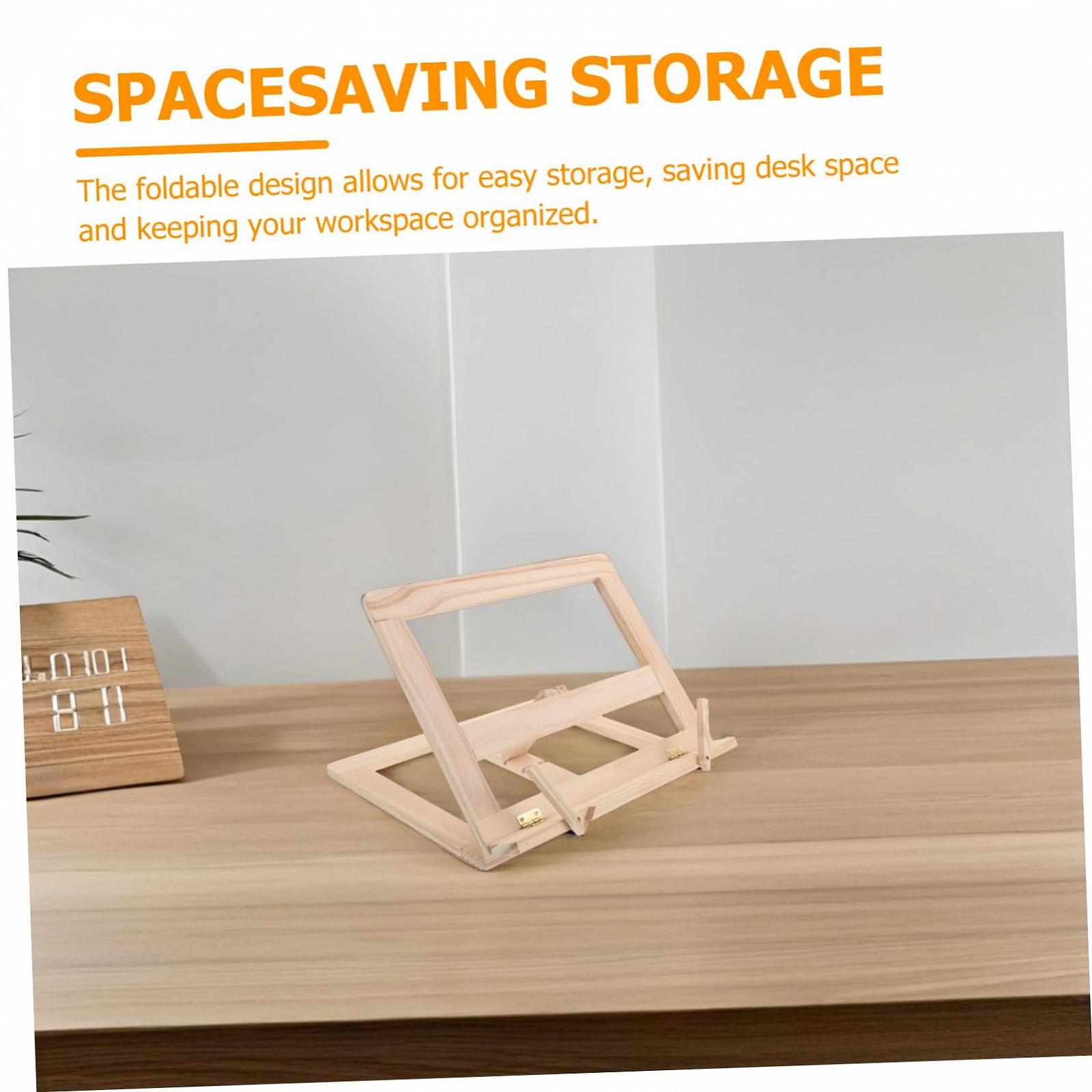 Підставка для ноутбука складана дерев'яна Homoyoyo з тримачем для книг, ергономічна регульована, фото №8