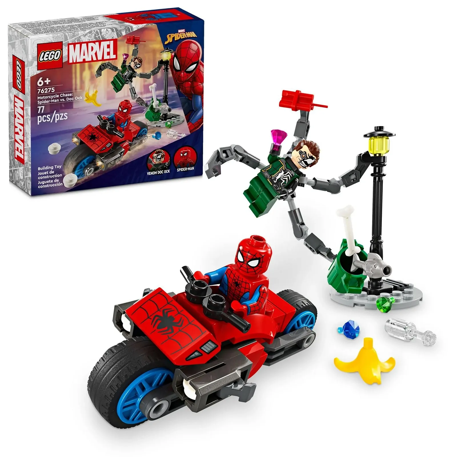 LEGO Marvel 76275 Мотоциклетна гонитва Людина-павук проти Дока Ока, фото №1 LEGO Marvel 76275 Мотоциклетна гонитва Людина-павук проти Дока Ока, фото №1