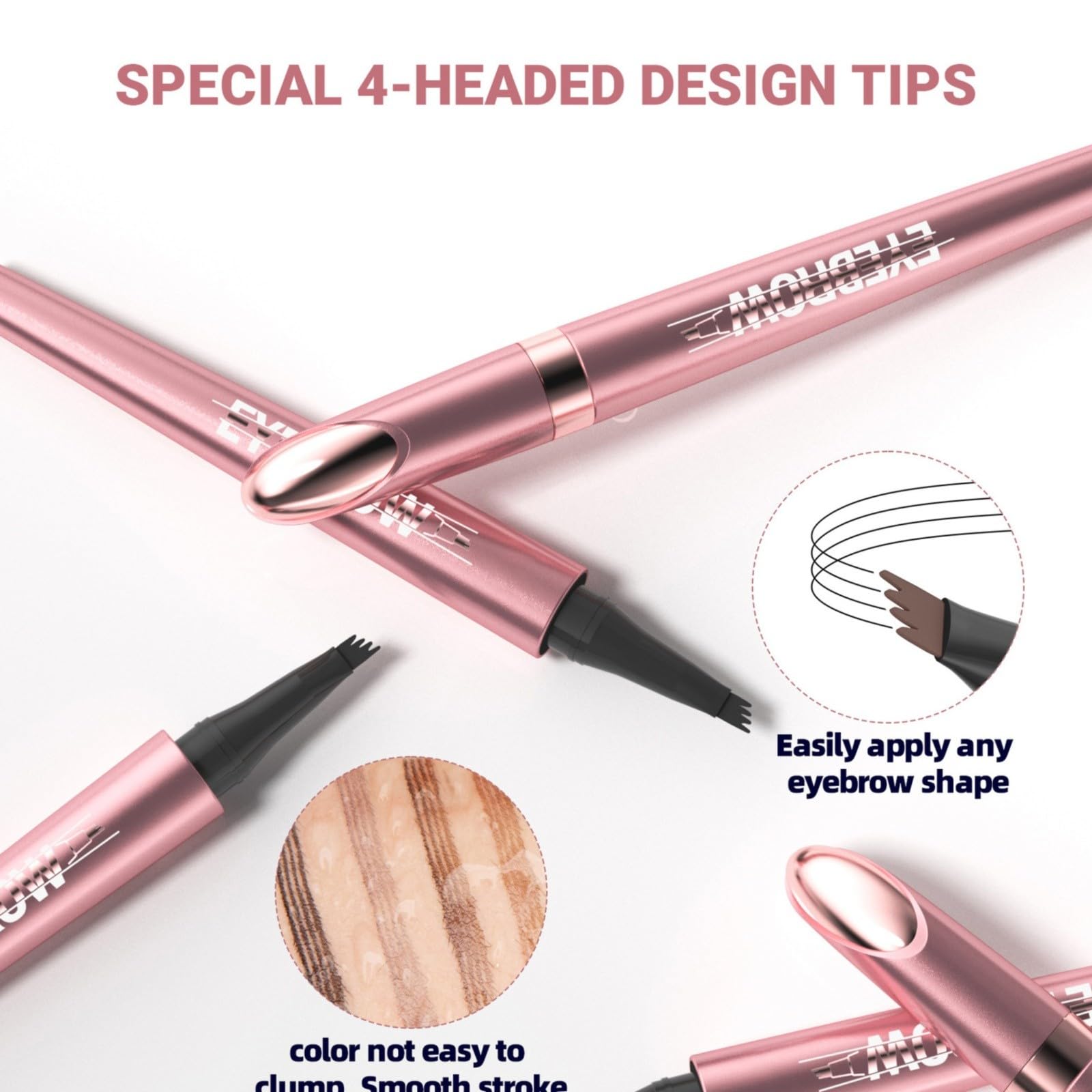 Олівець для брів з чотирма вилками рідкий 1 мл Колір антрацит, фото №2