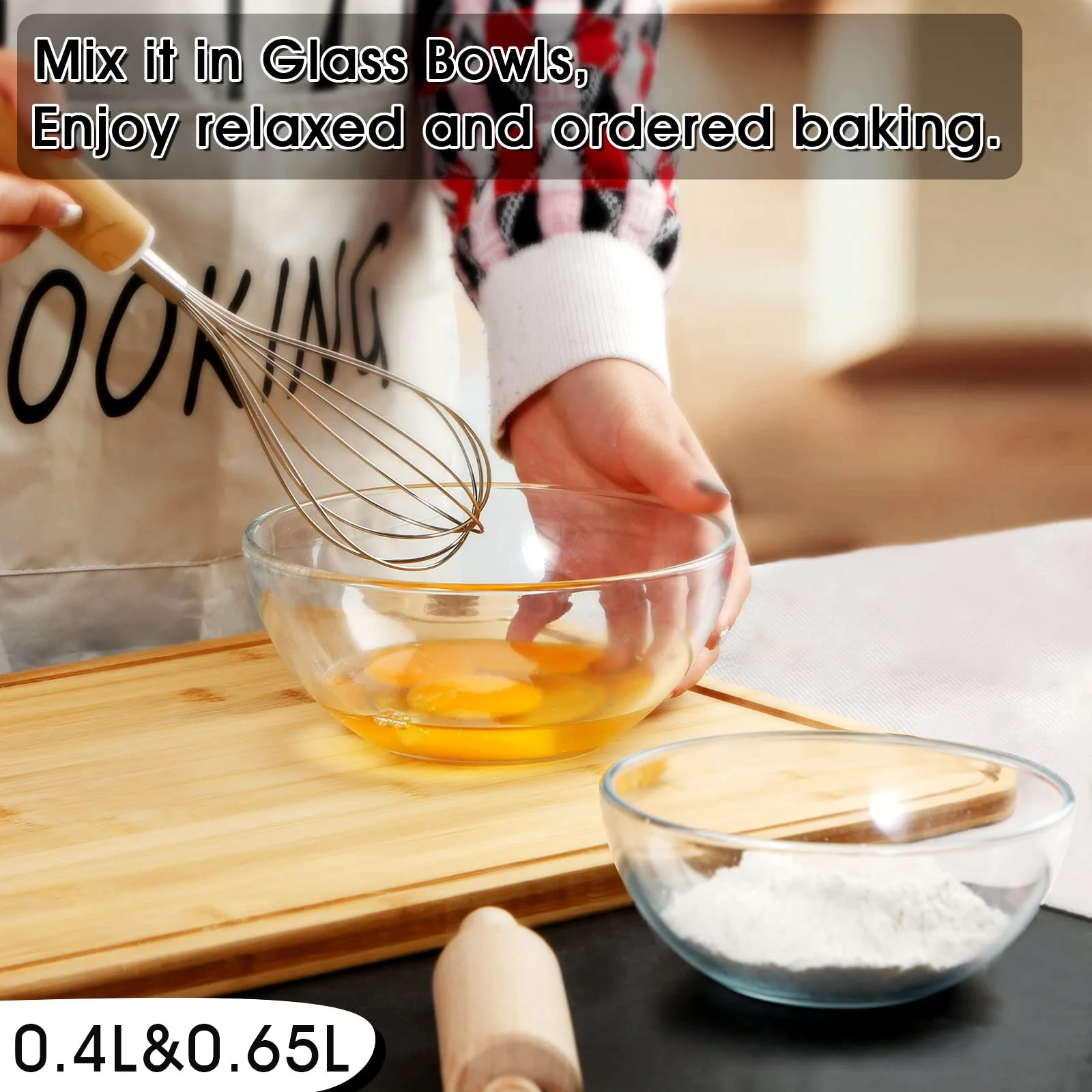 Миски для смешивания NUTRIUPS Набор из 3 шт. 0.4 л стеклянные прозрачные, фото №5 Миски для смешивания NUTRIUPS Набор из 3 шт. 0.4 л стеклянные прозрачные, фото №5