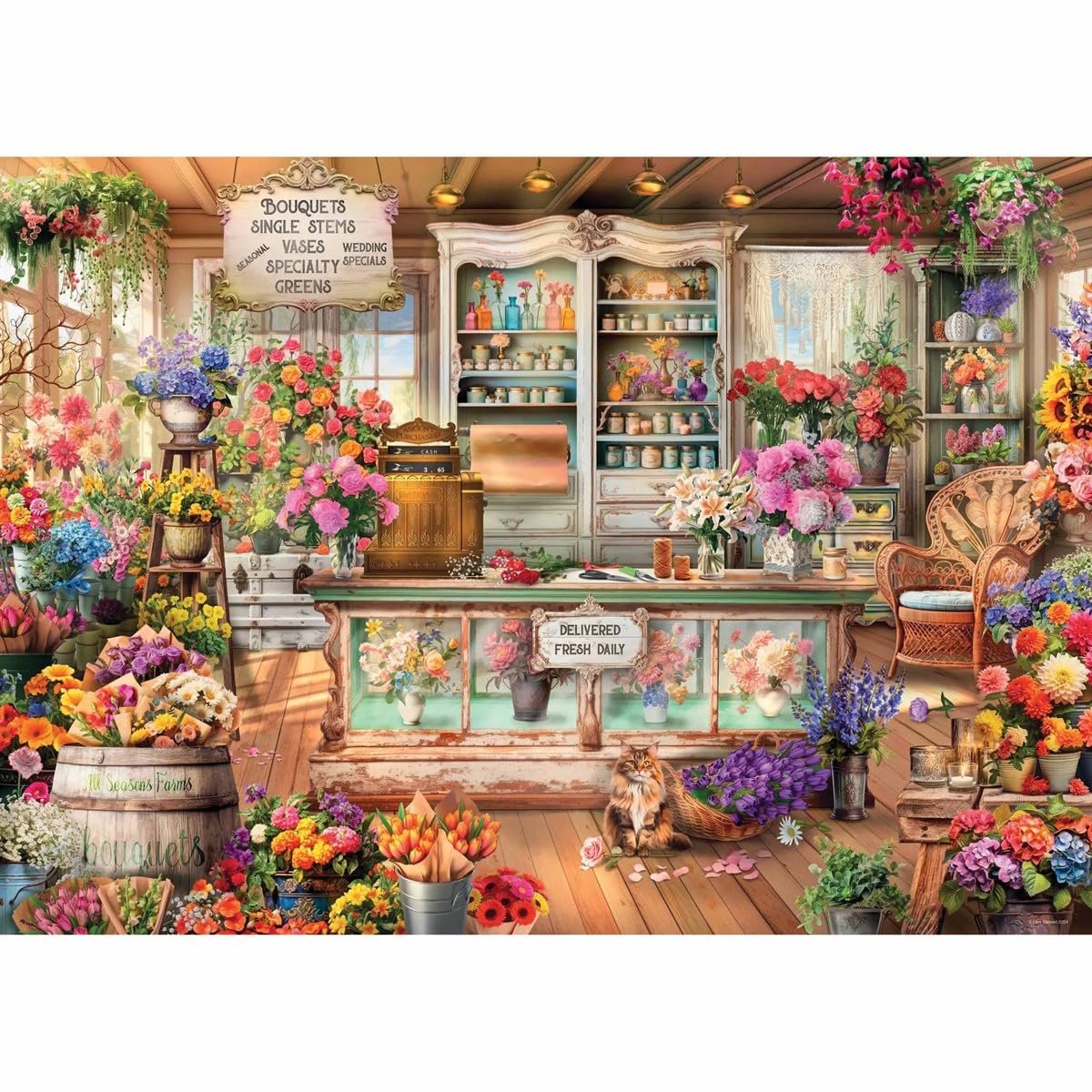 Пазл Ravensburger All Seasons Flower Shop 1000 элементов антибликовое покрытие, фото №2