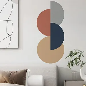 Наклейка на стіну Runtoo Boho Circle Ретро Абстракція Бежева synthetic.ua - Фото 1