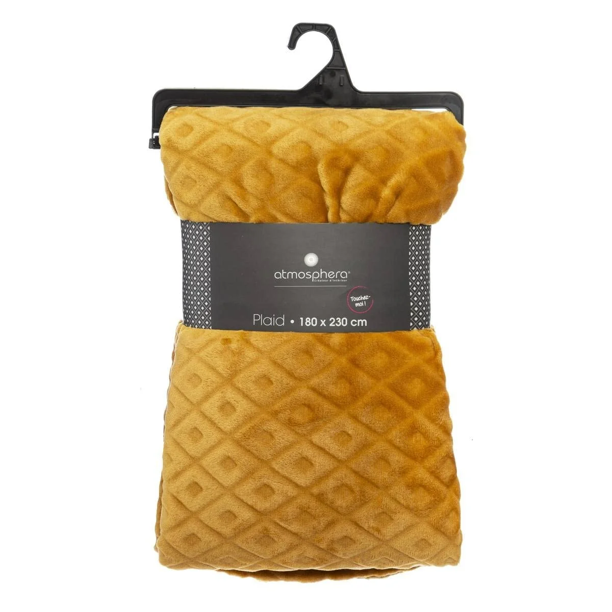 Плед Atmosphera Фланель 3D Diamond Жовто-гірчичний 180 x 230 см - охра, фото №3