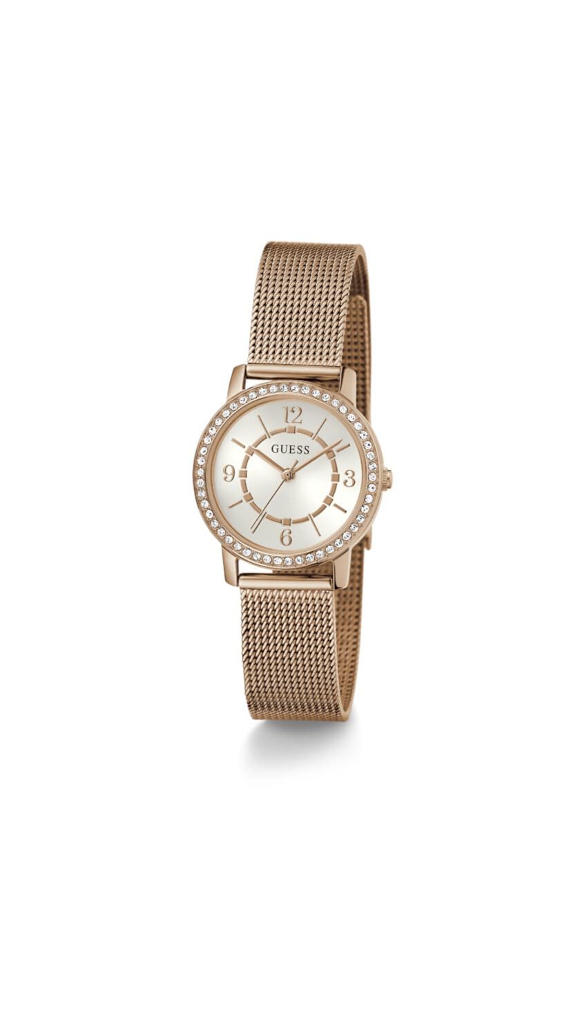 Женские часы Guess 28 мм золотистый белый циферблат золотистый корпус, фото №5