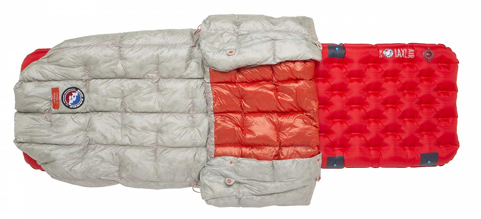 Одеяло BIG AGNES Fussell UL 850 DownTek ультралёгкая кемпинг серая/тыквенная, фото №3