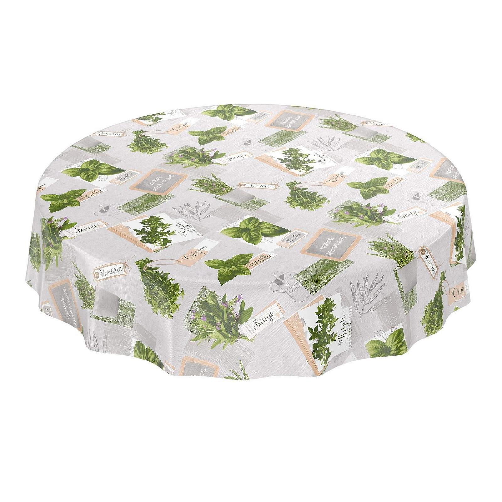 Скатертина Anro Herbs Green Beige Organic Basil клейончаста PVC 160 x 140 см, фото №6