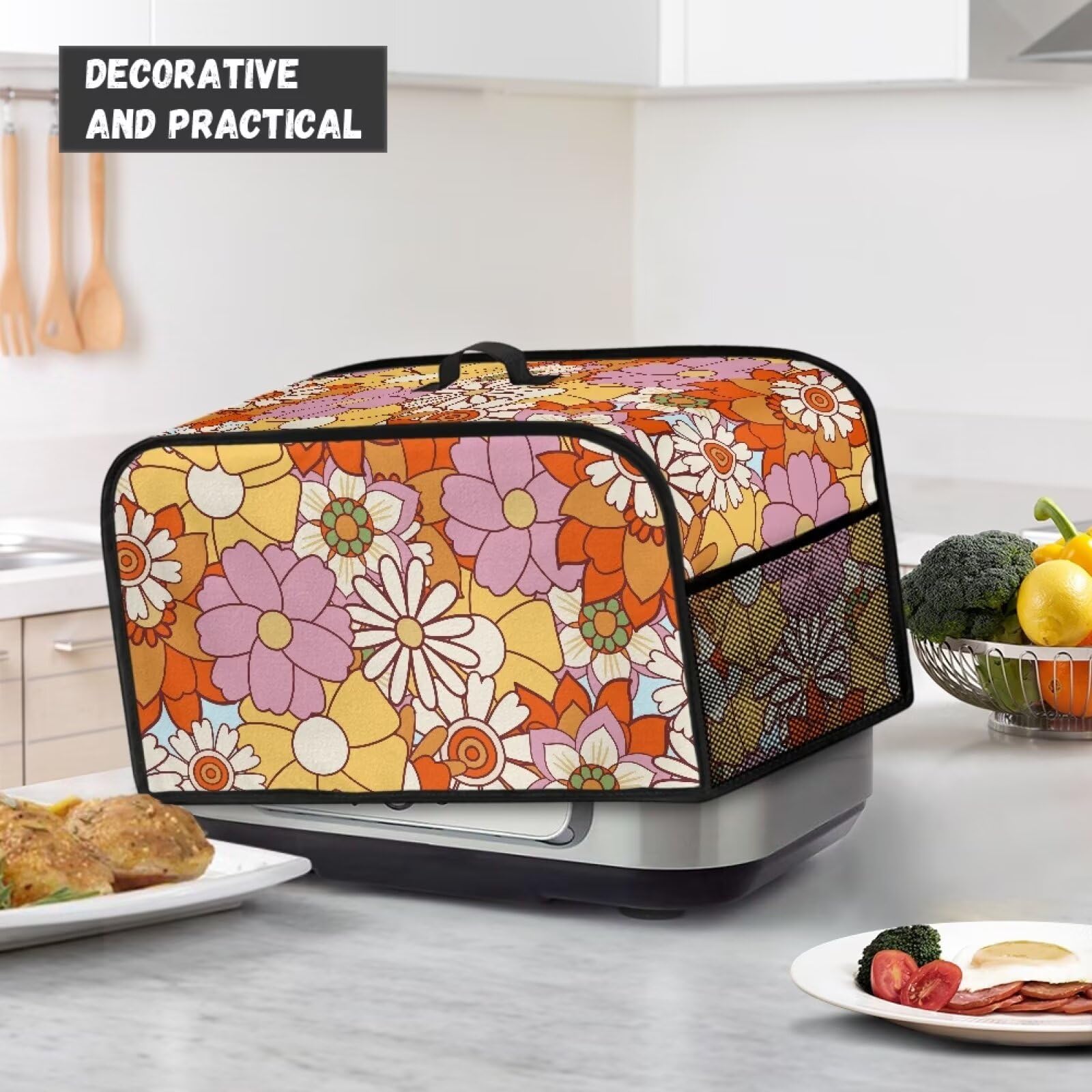 Чохол ZIATUBLES Hippie Flower Print Slow Cooker Квітковий принт Мішок для повільноварки Плямастійкий, фото №3