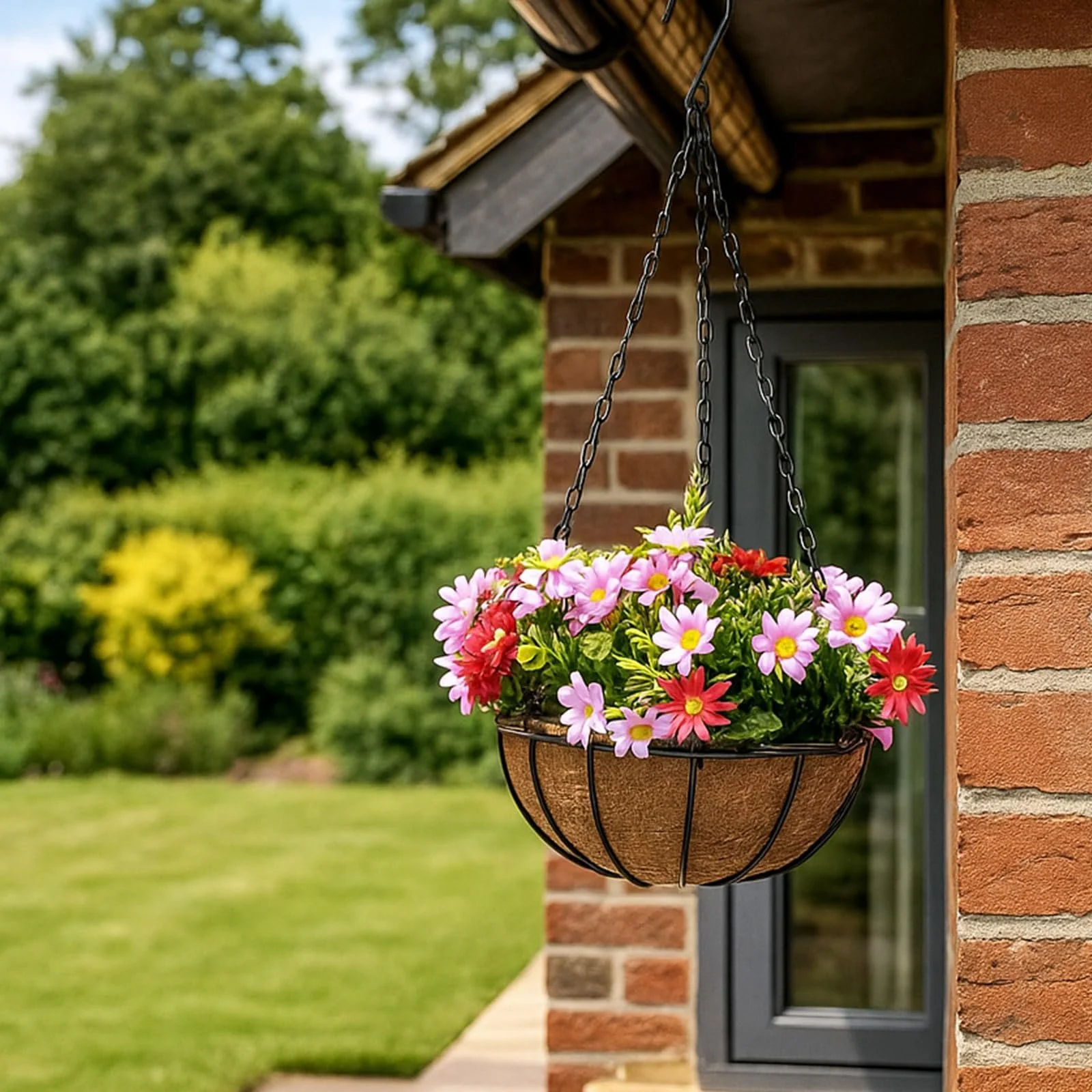 Цепи для подвесных корзин Металлические 3-точечные 58 см 4 шт. Черные, фото №5