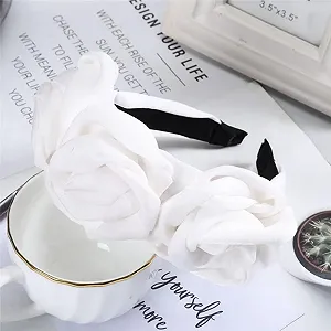 Обруч для волос с розой, Бежевый. synthetic.ua - Фото 1