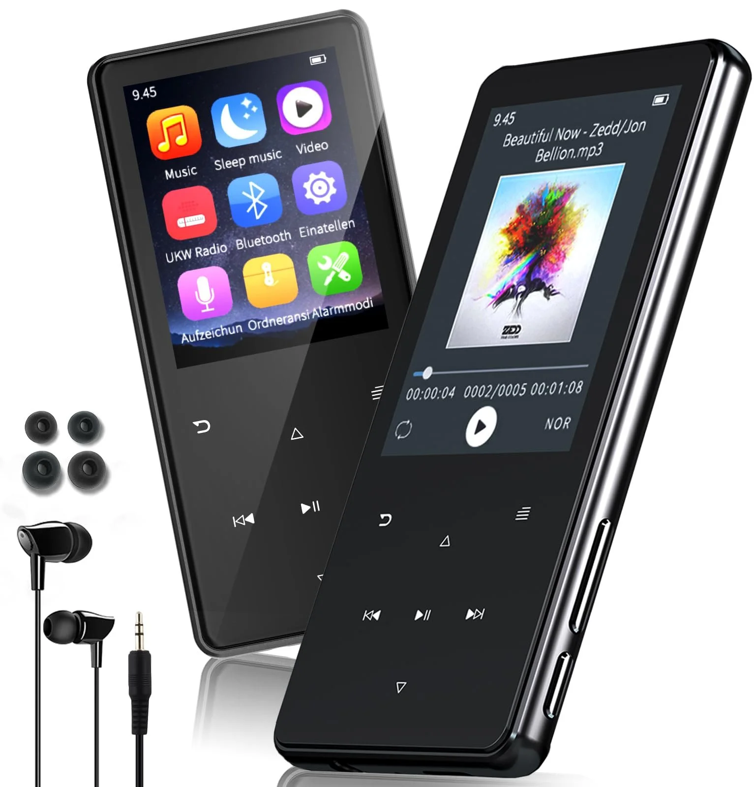 MP3-плеєр 64GB Bluetooth 5.3, 18 заспокійливих звуків, пристрій білого шуму для немовлят та дорослих для сну, вбудований HD динамік, диктофон, FM-радіо, TF-карта до 128GB, фото №1