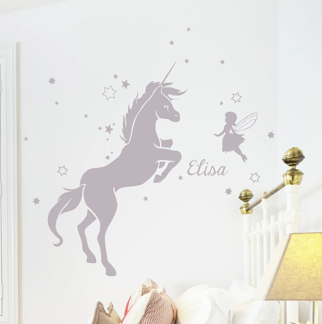 Наклейка на стіну M1530 Єдиноріг з феєю та ім'ям на вибір 53 x 80 см Фіолетова, фото №3 Наклейка на стіну M1530 Єдиноріг з феєю та ім'ям на вибір 53 x 80 см Фіолетова, фото №3