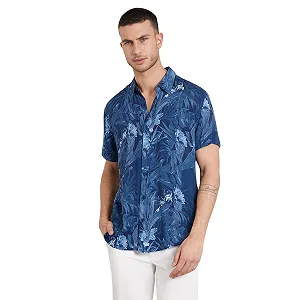 Сорочка GUESS M4GH76-WD4Z2 Гравірований тропічний принт, L - Фото 1