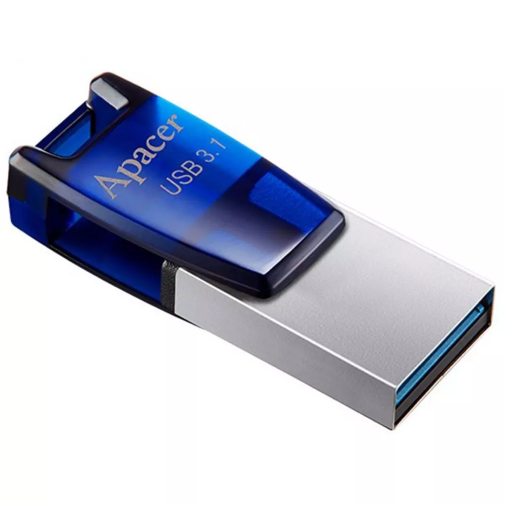 USB флеш-накопитель Apacer 64GB AH179 Blue 3.1 OTG AP64GAH179U-1, фото №6