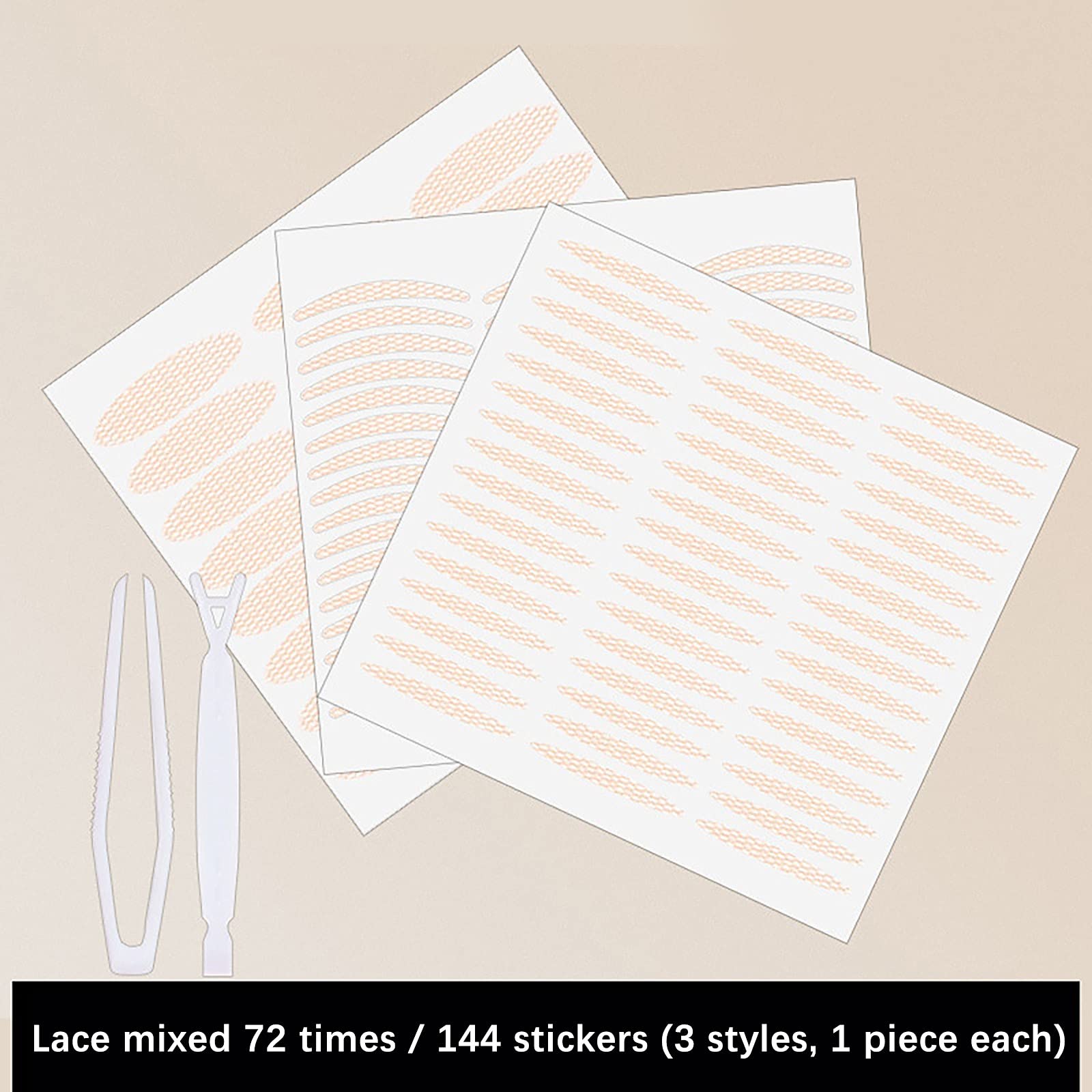 Двосторонній клей DiaRom 240 пар Невидима стрічка для повік, водонепроникна наклейка для повік з 1 вилкою, тілесний колір, фото №3