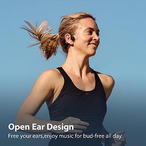 Навушники Sunvito Bone Conduction Open Wireless Bluetooth 5.3 Microphone IPX5 Водонепроникні Захист від поту synthetic.ua - Фото 1