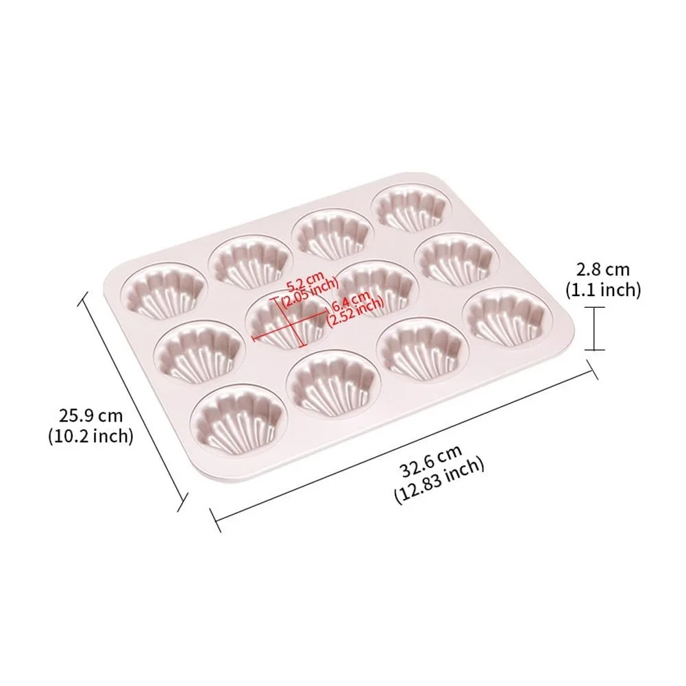 Форма для мадлен CANDeal на 12 ячеек антипригарная в форме ракушек Champagne Gold, фото №7 Форма для мадлен CANDeal на 12 ячеек антипригарная в форме ракушек Champagne Gold, фото №7