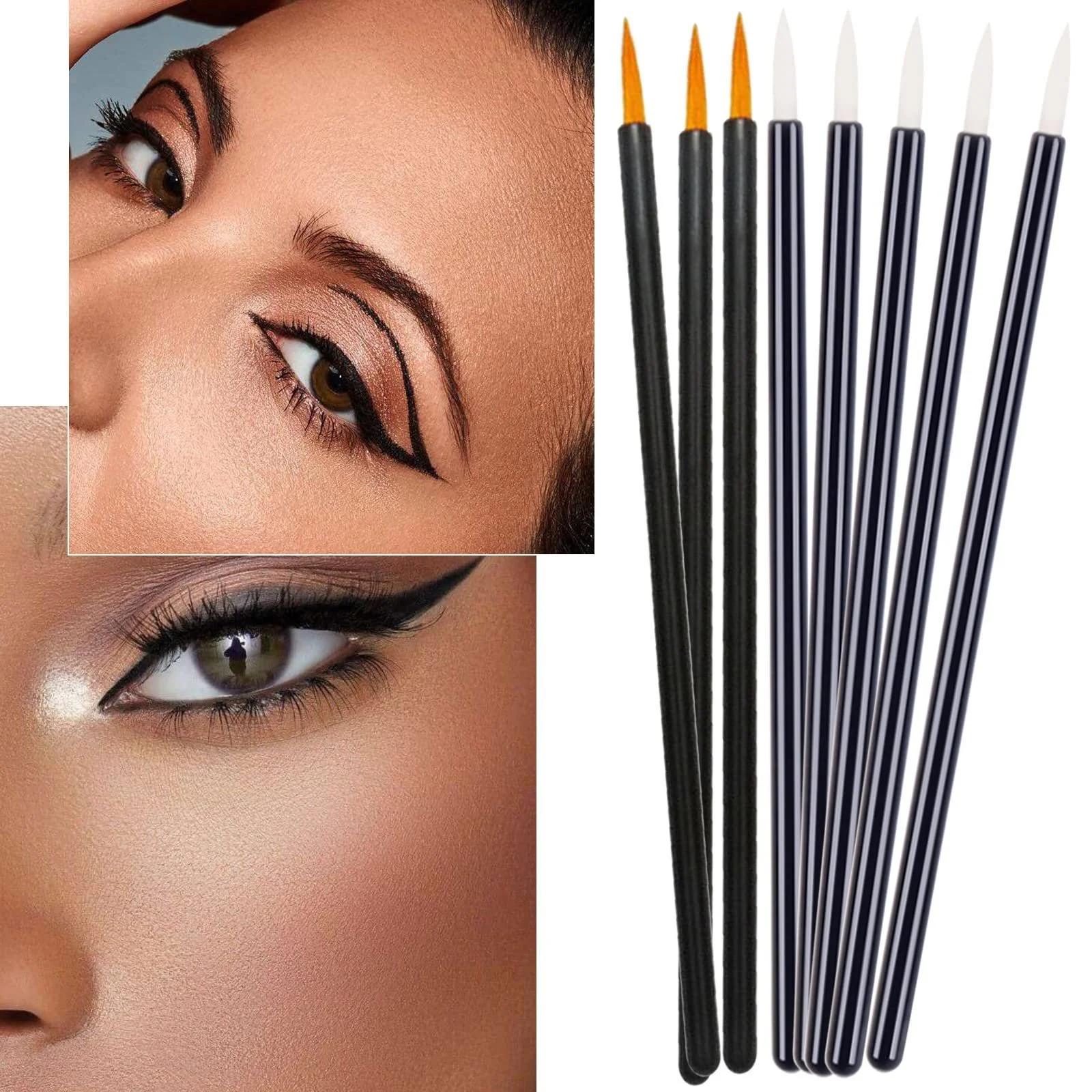 Кисти для подводки глаз Одноразовые 50 шт. Черные, фото №4 Кисти для подводки глаз Одноразовые 50 шт. Черные, фото №4