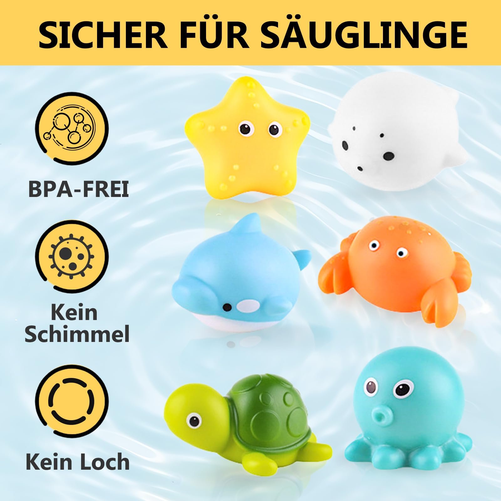 Іграшка для ванни Без отворів 6 штук, фото №4