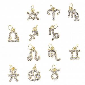 Украшение для ногтей Созвездие Бренд FRCOLOR Брелок Зодиак Блестки для ногтей Подвеска из страз Держатель для ожерелья Наклейка для ногтей 3D Стразы для маникюра 12 шт. - Фото 1