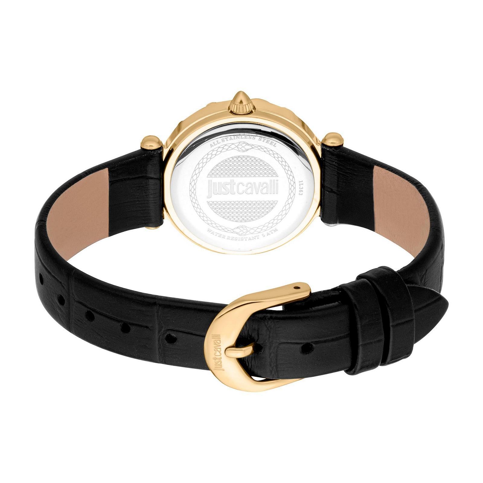 Женские аналоговые кварцевые часы Just Cavalli JC1L363L0025 с кожаным ремешком, серебристый / черный, фэшн, фото №3