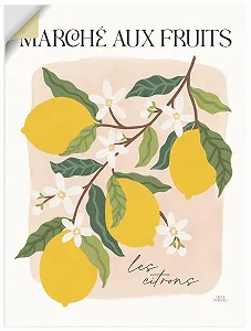 Наклейка на стіну ARTland U5SU 60 x 80 см Dopamine Aesthetic Mediterranean Summer Italy Flowers Amalfi Lemons - Фото 1