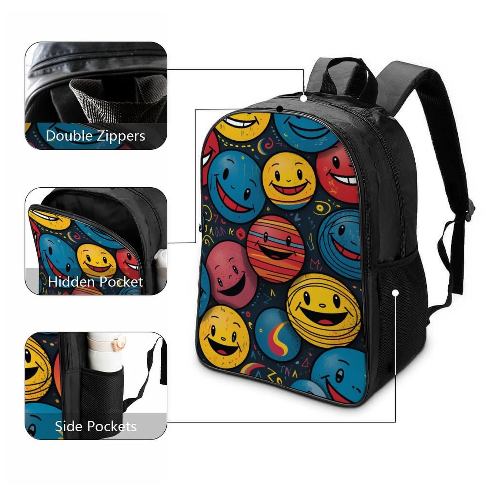 Ранець RSIUUODNF Smiling Face 40x28x16см, фото №3