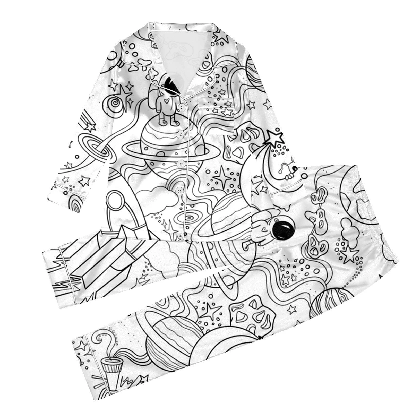 Дитяча піжама для розфарбовування DIY, комплект з двох предметів, зимовий домашній комплект, фото №1