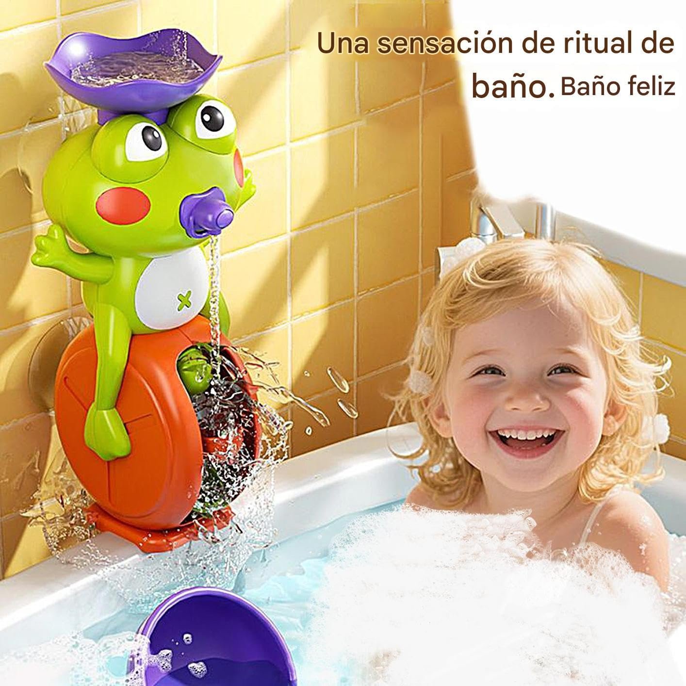 Інтерактивна іграшка для ванни Жаба з присосками, для дому, басейну та подорожей, фото №2