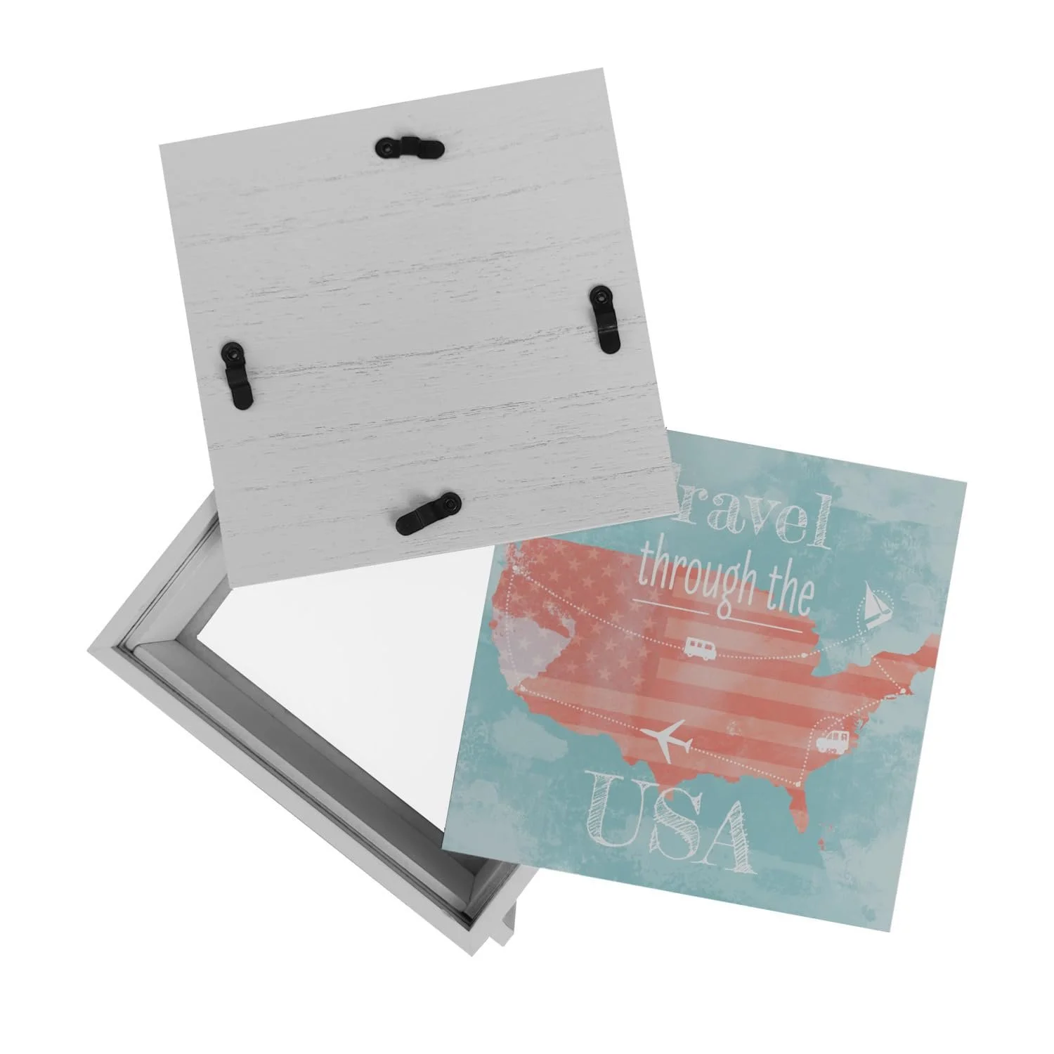 Скарбничка-рамка дерев'яна USA Map travel Through USA, фото №8