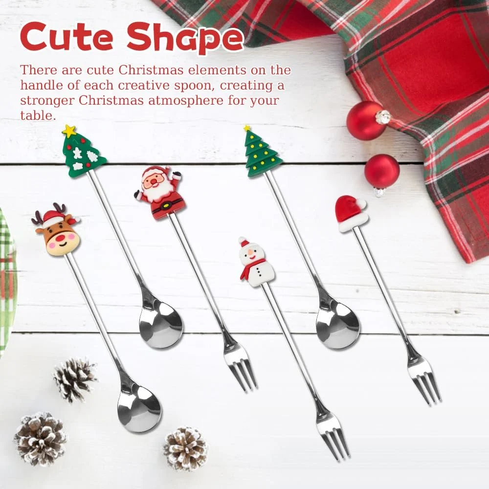 Набір різдвяних ложок 6 шт, фото №4