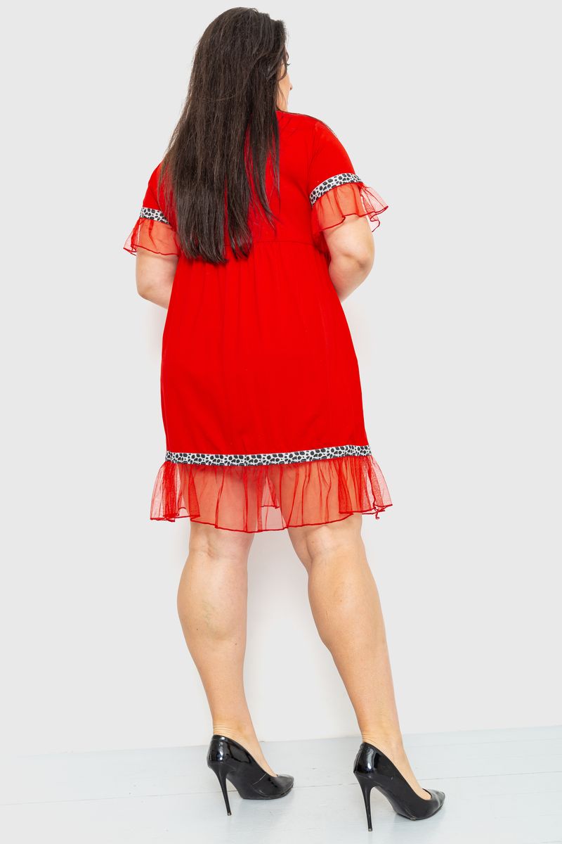 Платія вільного крою колір червоний 231R6444, фото №4 Платія вільного крою колір червоний 231R6444, фото №4
