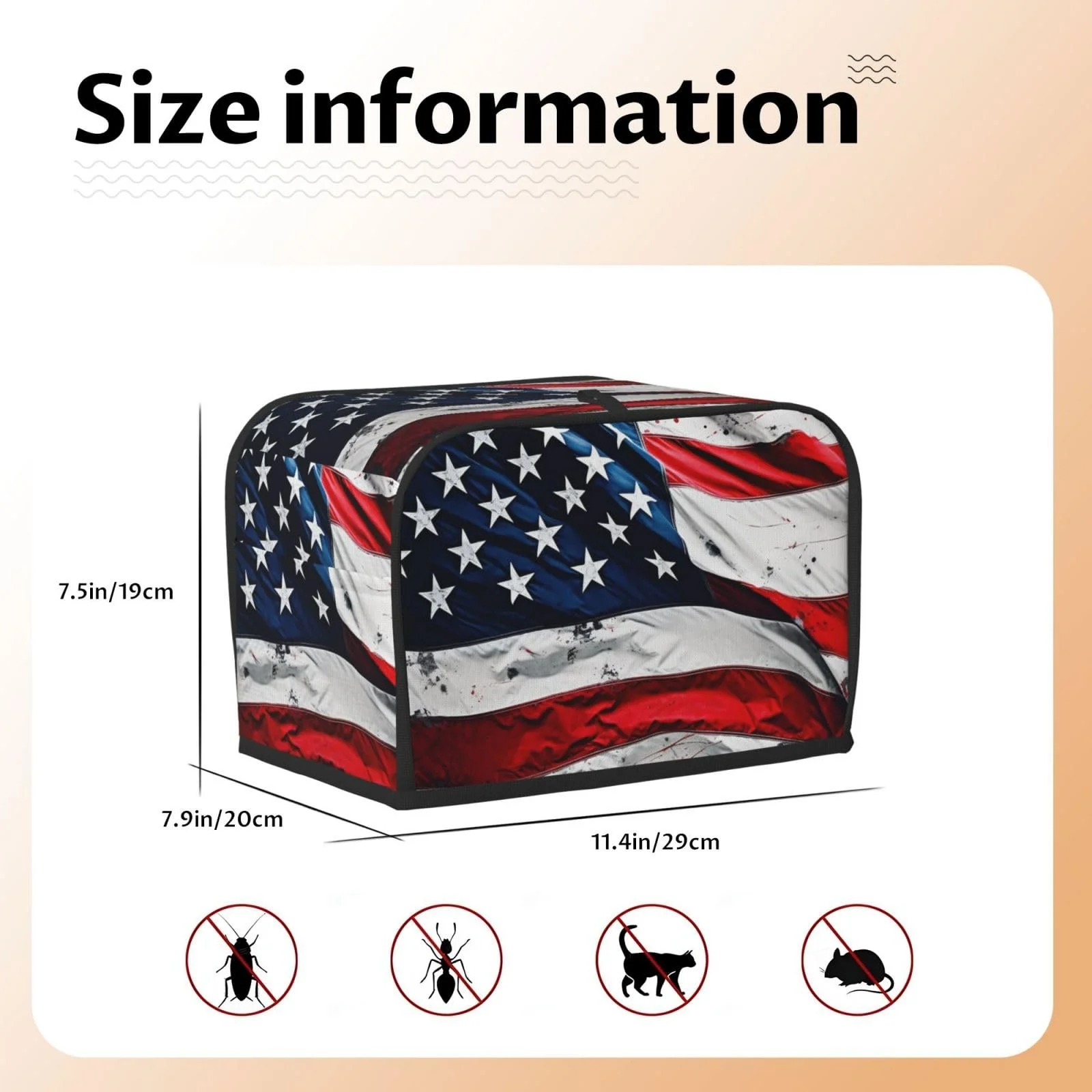 Чохол для тостера на 2 скибки з двома кишенями, фото №2 Чохол для тостера на 2 скибки з двома кишенями, фото №2