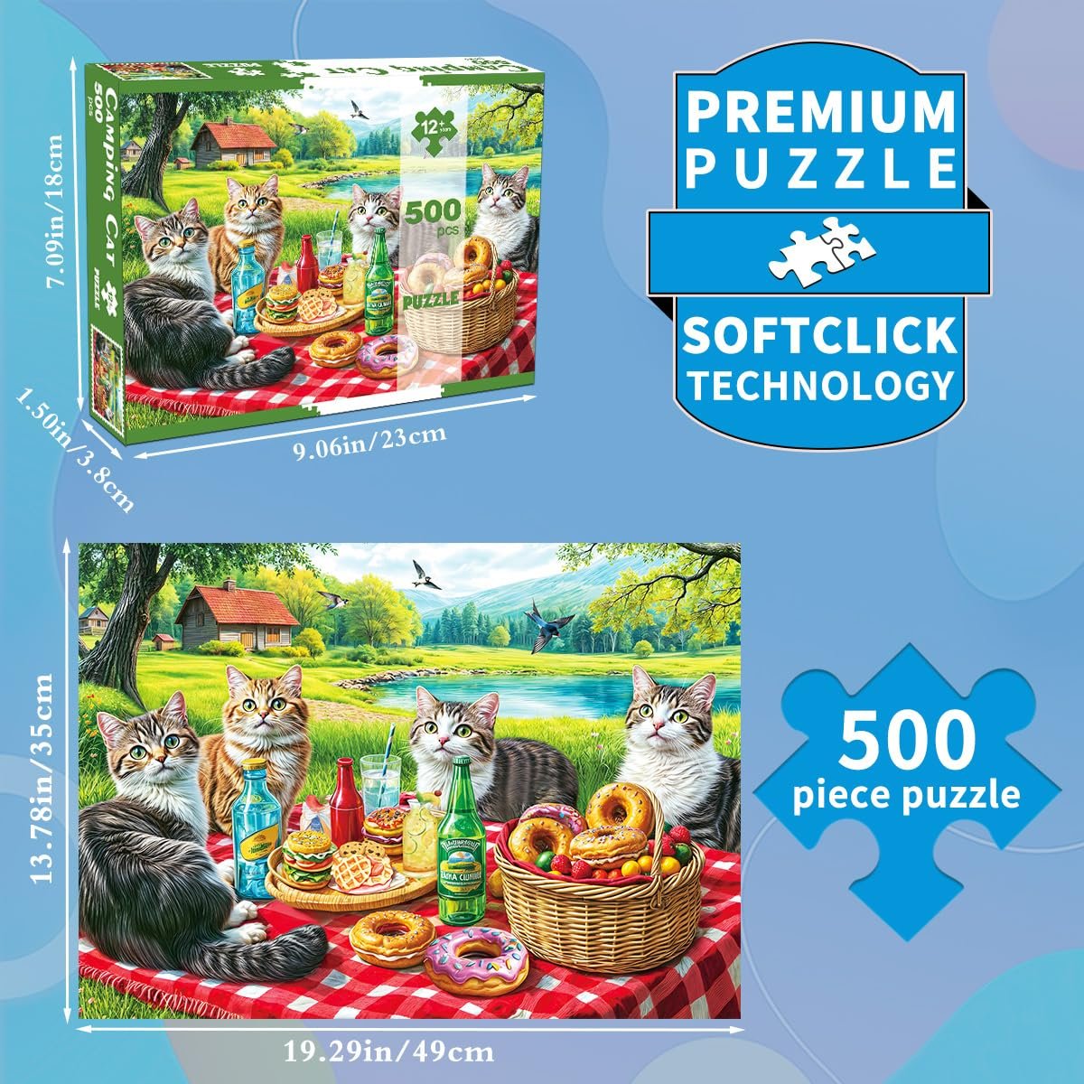 Пазл 500 деталей Кіт у поході 49 x 35 см, фото №3