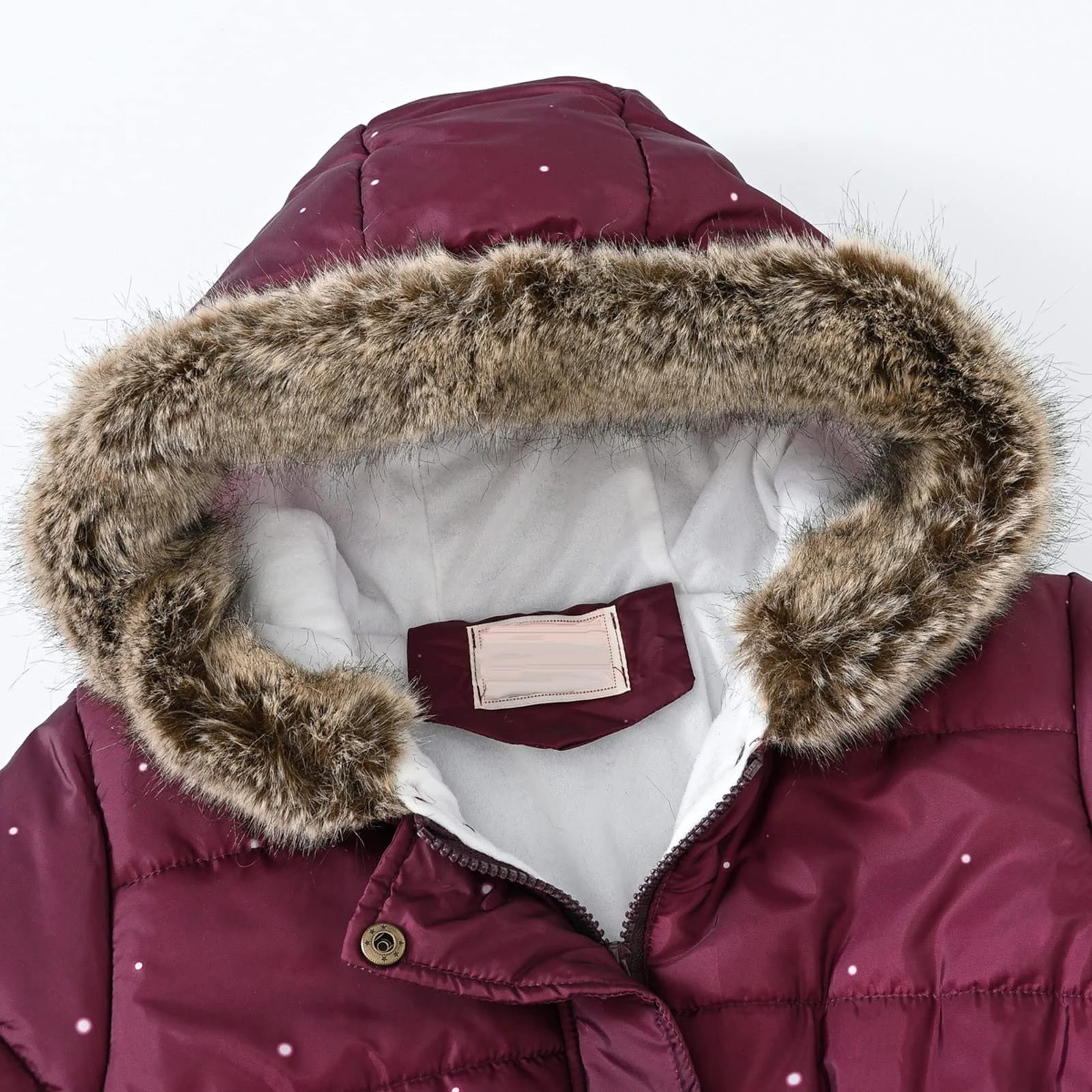 Зимняя куртка Детская Повседневная Пуховая куртка Детская куртка Флис Однотонное Зимнее пальто Модная Термокуртка Лацканы Зимняя лыжная куртка Теплое детское пальто, фото №3