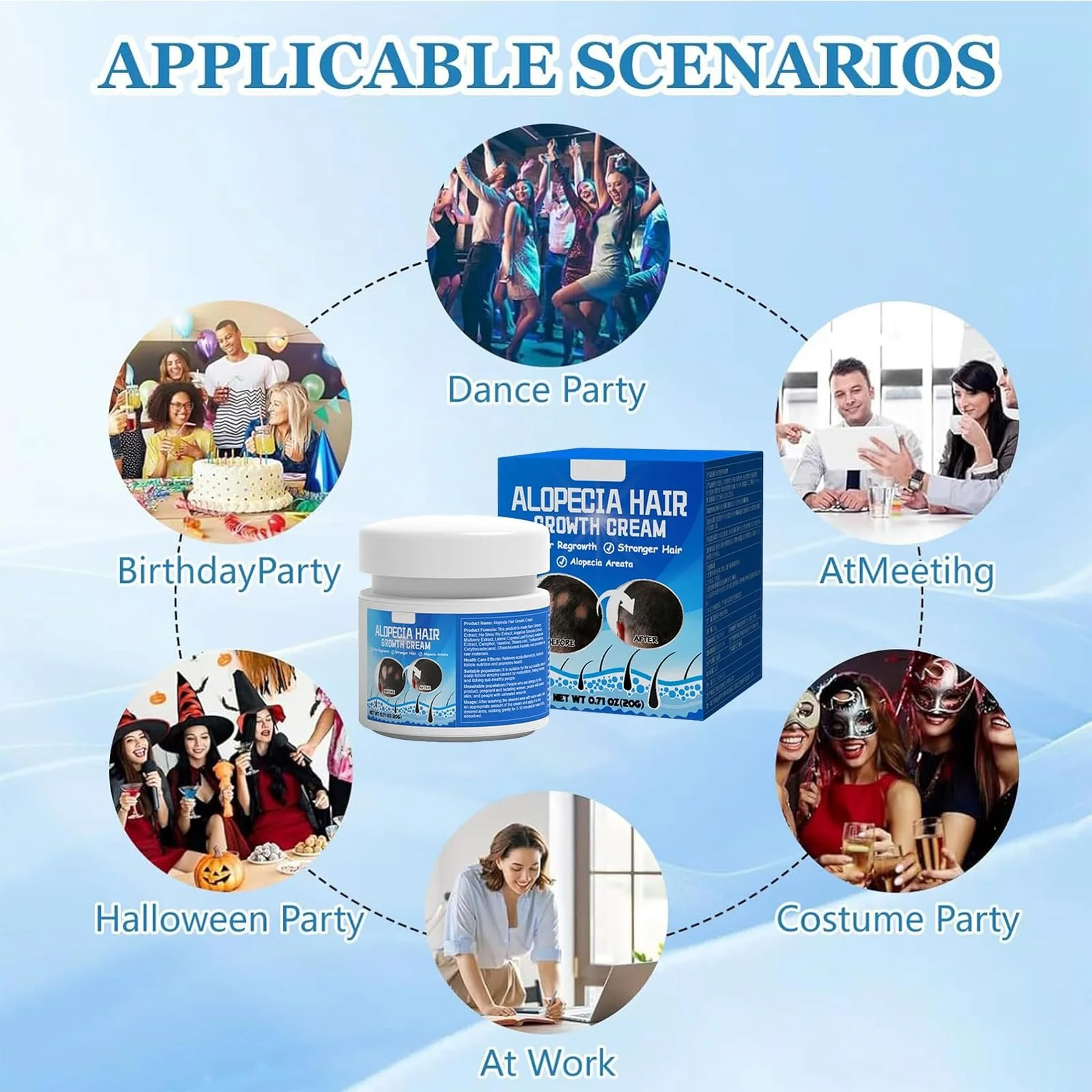 Крем для росту волосся, крем проти випадіння волосся, 20 г, фото №7 Крем для росту волосся, крем проти випадіння волосся, 20 г, фото №7