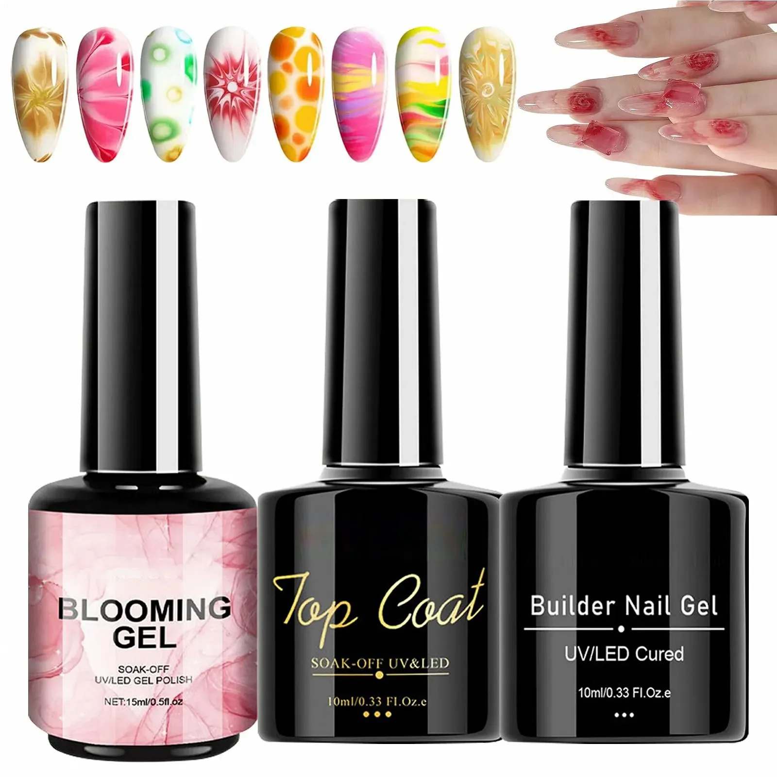 Гель-лак Гель в форме цветов Shine Finish Base Top Coat Blooming Gel, фото №1 Гель-лак Гель в форме цветов Shine Finish Base Top Coat Blooming Gel, фото №1