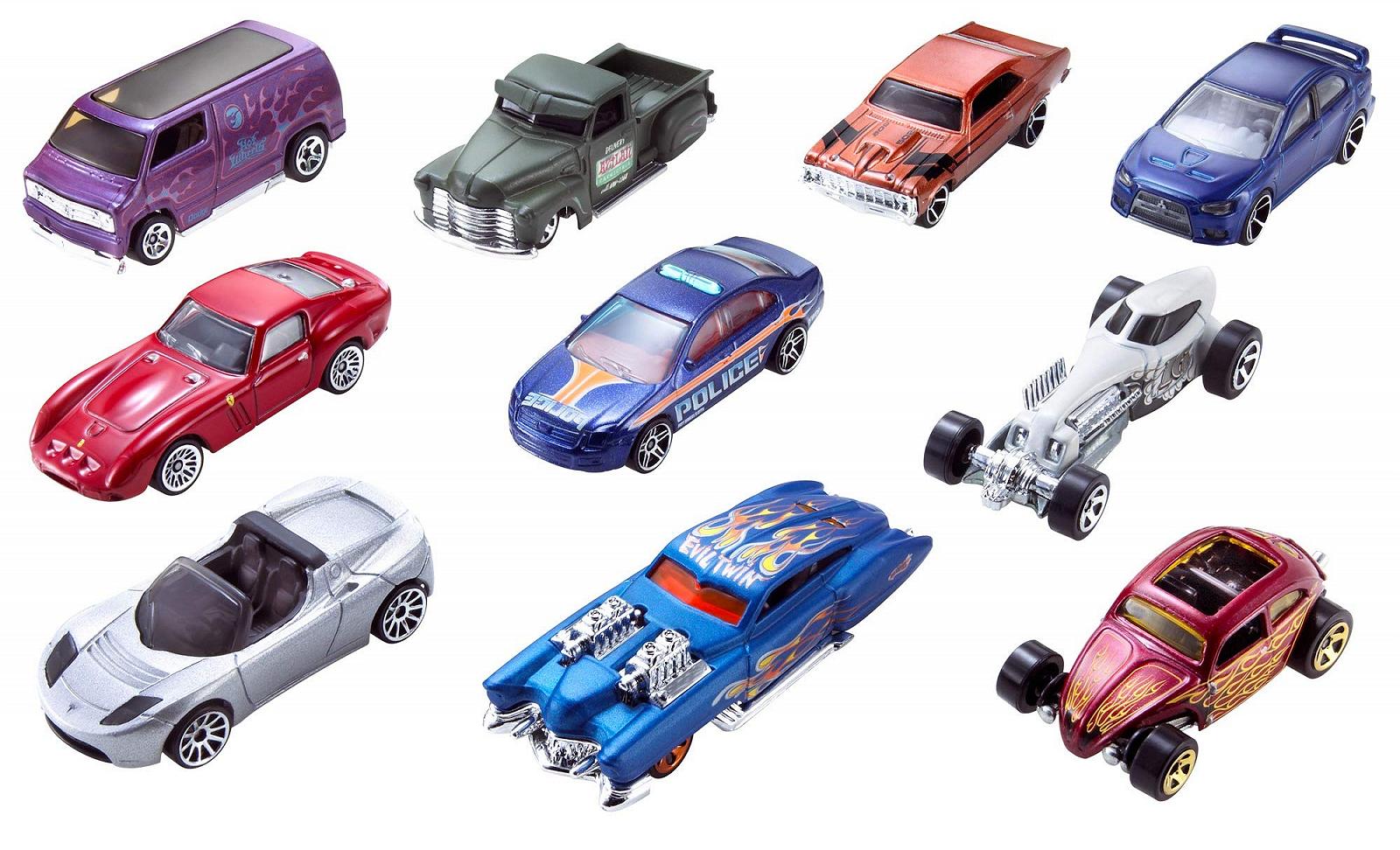 Кастомні машинки Hot Wheels 54886 1:64 Набір Подарунковий 10 шт Випадковий вибір Від 3 років Упаковка з 10 шт, фото №3