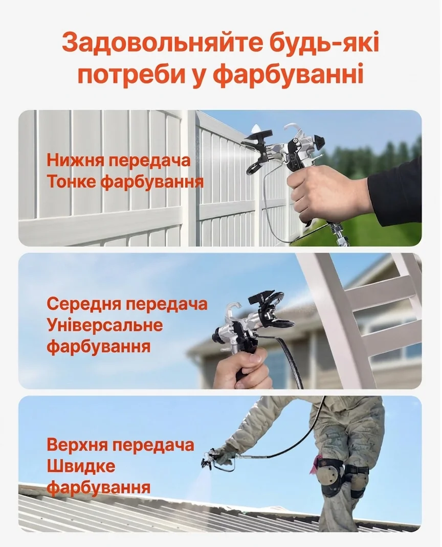 Безповітряний фарбокопульт VEVOR RP8626 / 750 Вт / 207 бар / 1.2 л/хв / Шланг 7.5 м, фото №6