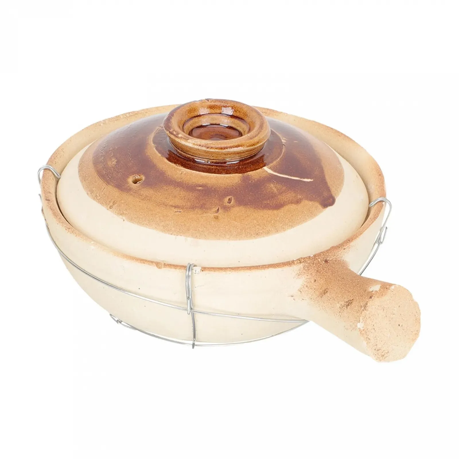 Сотейник багатофункціональний з однією ручкою білий для тушкування та супів, фото №1