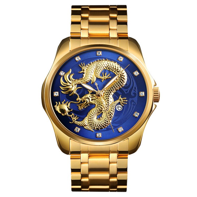 Годинник Skmei 9193 Gold-Blue, фото №1