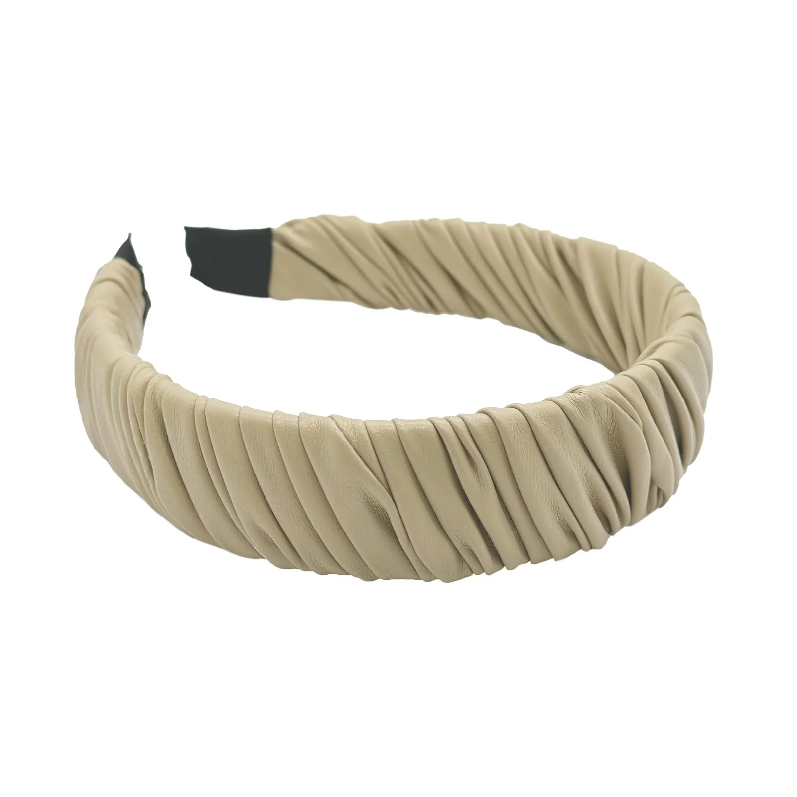 Обруч Шкіряний Плісований Широкий, фото №1