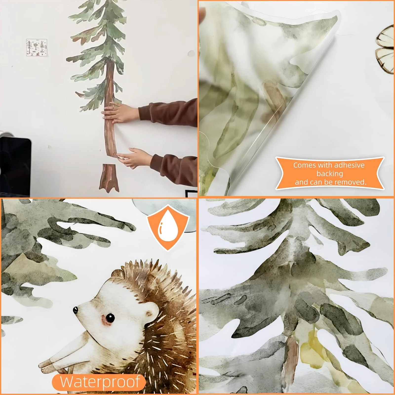 Наклейка на стіну TACHIO Tree Large Pine Forest Animals Bear 4 шт., фото №3 Наклейка на стіну TACHIO Tree Large Pine Forest Animals Bear 4 шт., фото №3