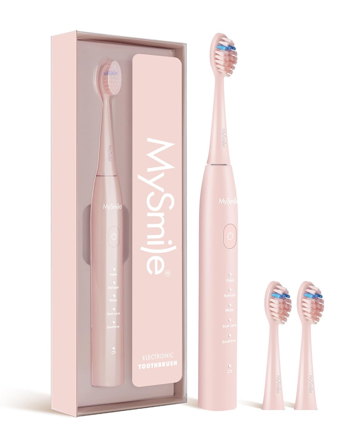 Зубная щетка электрическая MySmile DY156 звуковая, 45000VPM, розовая, фото №1